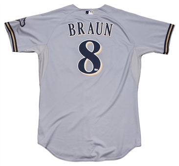 2011 Ryan Braun Game Used Milwaukee Brewers Road Jersey Used on 10/4/11 NLDS Game 3 (MLB Authenticated)